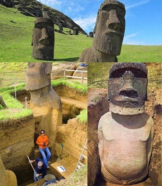 Easter Island's monumental stone heads are well-known, but there's more to the story: all along, the sculptures have secretly had torsos, buried beneath the earth. 

ancient-origins.net/earth