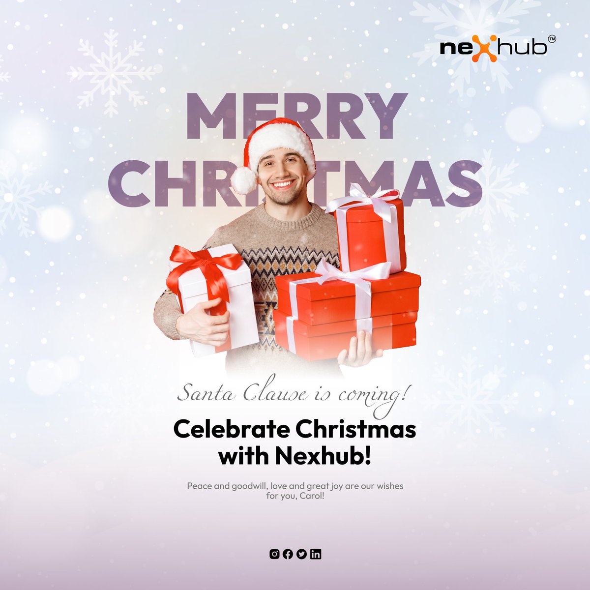 NexHub_LLP_'s tweet photo. Merry Christmas🎄 Celebrate your Christmas with @NexHub_LLP_

Santa Clause is coming with Exciting New Year offers🎅. Don't miss it!

#MerryChristmas #MerryChristmas2022 #Christmas #christmasdecor #ChristmasTree #santaclaus #businessowner #b2b #branddesigner #business #branding https://t.co/4OdnbUoYZU