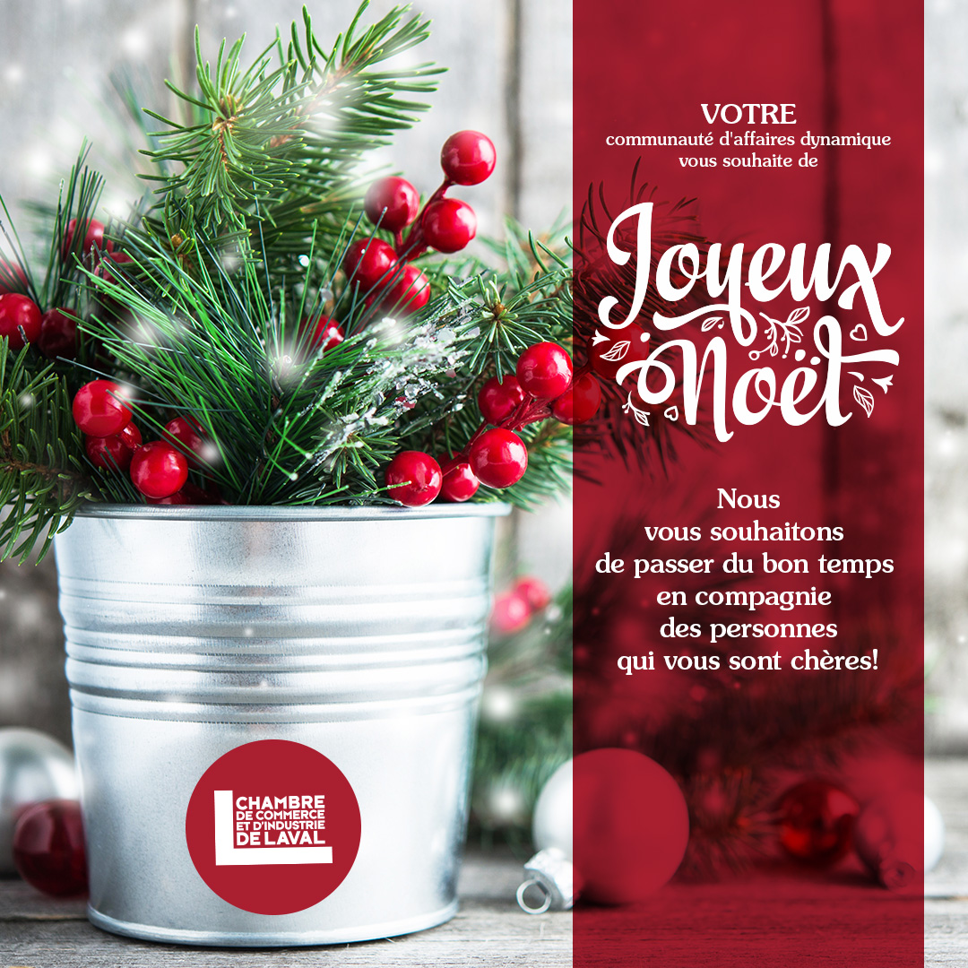 🎄🎄JOYEUX NOËL🎄🎄 
Toute l'équipe de la CCILaval vous souhaite  de passer du bon temps en compagnie des personnes qui vous sont chères!
-----
#noel #bonheur #joie #santé #prospère #famille #amis #amour #amitié #argent