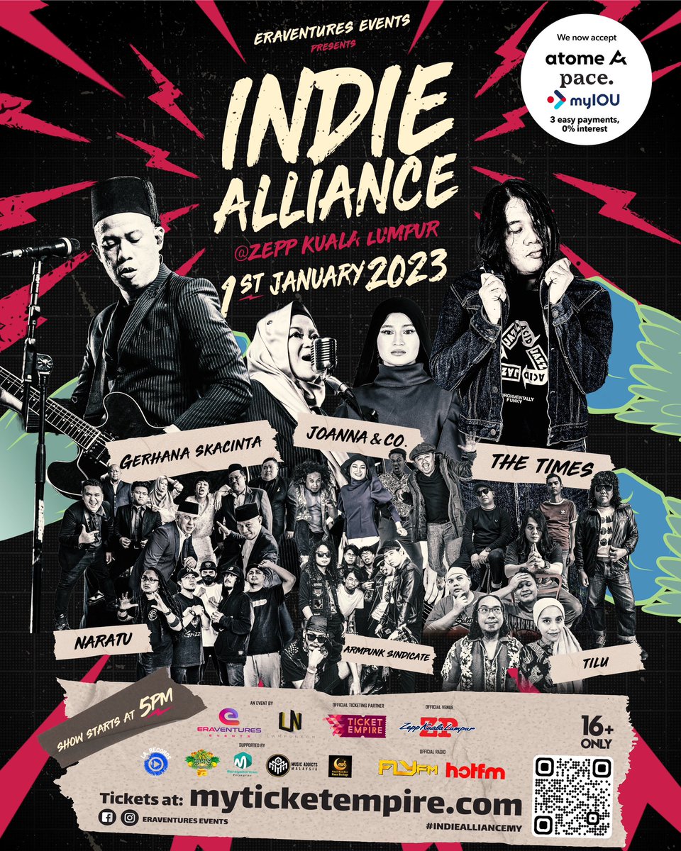 akmal_m's tweet photo. Tinggal CAT 1 dan limited seats di CAT 2. Beli tiket cepat sblm terlambat.
Indie Alliance
1 January 2023
Zepp Kuala Lumpur
5pm
#indiealliancemy #gerhanaskacinta #thetimesband #joannaandco #naratu #armpunksindicate #tiluband #indiebandmalaysia #konsert #sapotlokalband #indieband https://t.co/NH4BXm26Li