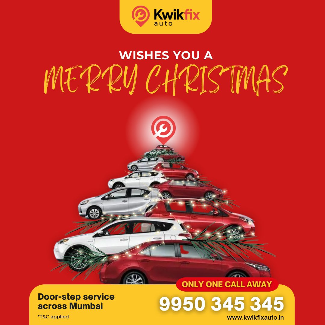 kwikfixindia's tweet image. On behalf of our team here at Kwik Fix Auto, we wish your loved ones and you a Merry Christmas.

#kwikfixauto #MerryChristmas #autocareanywhere