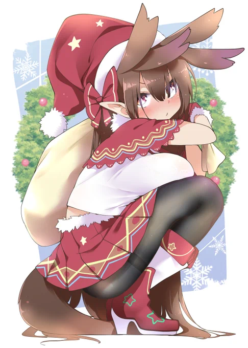 過去絵のサンタさん代役を務めるヘラジカ
皆メリクリ〜🥳 