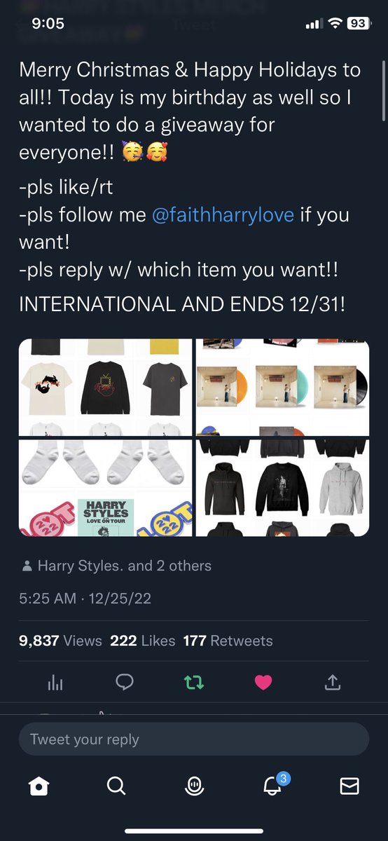 masiecatchpole's tweet photo. @faithharrylove @Harry_Styles @HSHQ @jefezoff Happy birthday and Christmas! Hope you have a great day <3 
I would love one of the vinyls but anything would be appreciated, thank you for this opportunity :) https://t.co/ucMmSzxcYX