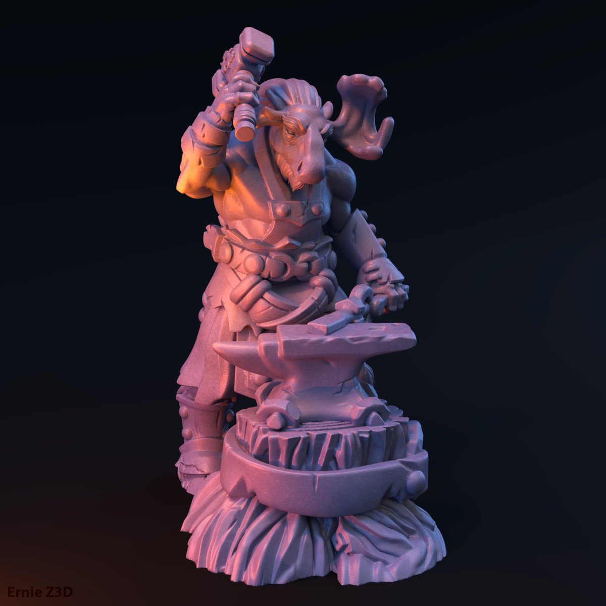 🎄🎉Merry Christmas and happy holidays to all of you! I am wrapping up my Moose Blacksmith Miniature just in time for tomorrow (Rest of the pictures are in the comments)