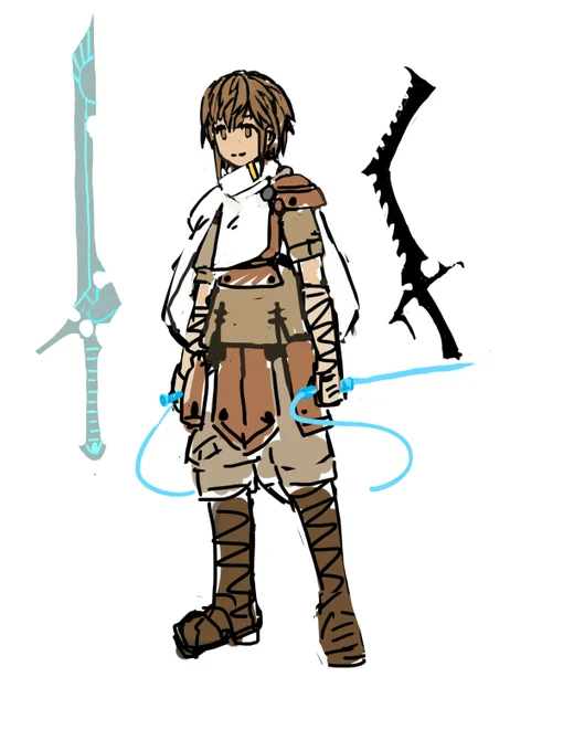 描くにあたってイメージつかむために描いた落書きもついでに、ダネカがこんなに味わいが豊富なキャラだとは思わなかった 