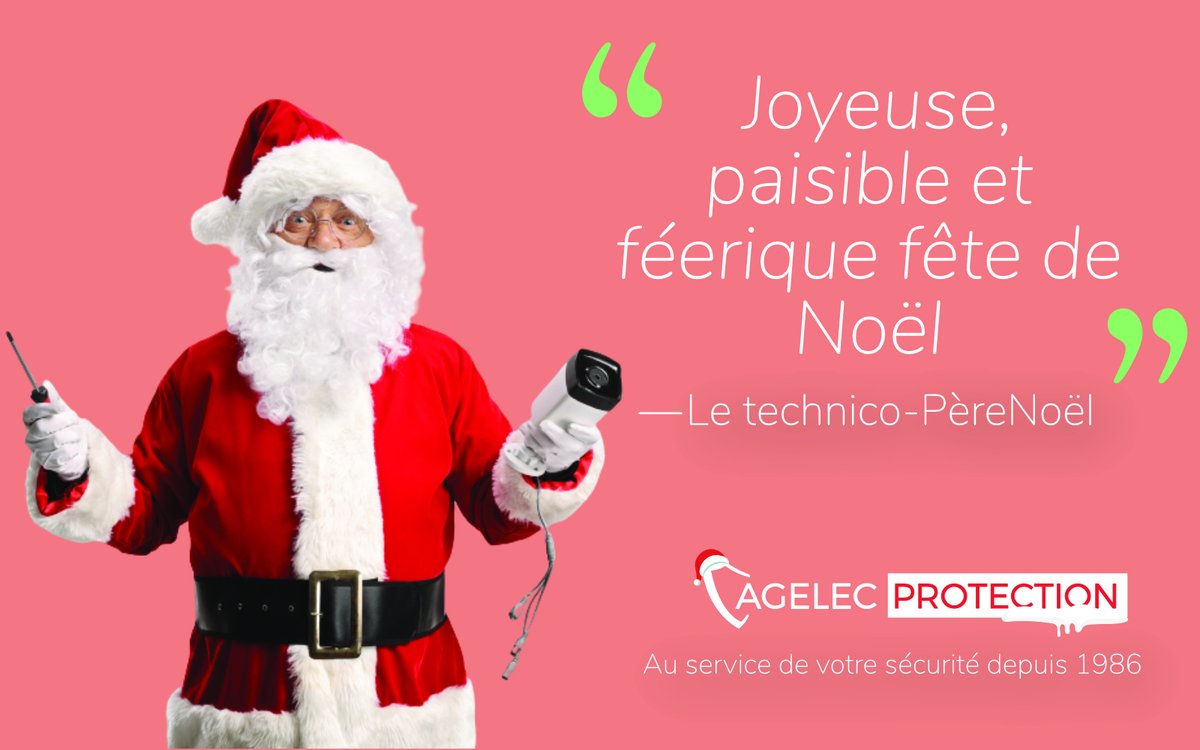 AgelecP's tweet photo. *Ho ! Ho ! Ho!* ! Le Technico-PèreNoël d’Agelec Protection est enfin arrivé 🎅! 

Il vous souhaite un Noël 🎄riche en joie et que la magie de cette fête vous enveloppe 💫💫.

Amusez-vous et surtout profitez de ces moments féériques avec vos proches ✨.

La Team Agelec. https://t.co/xDdP6WumdF