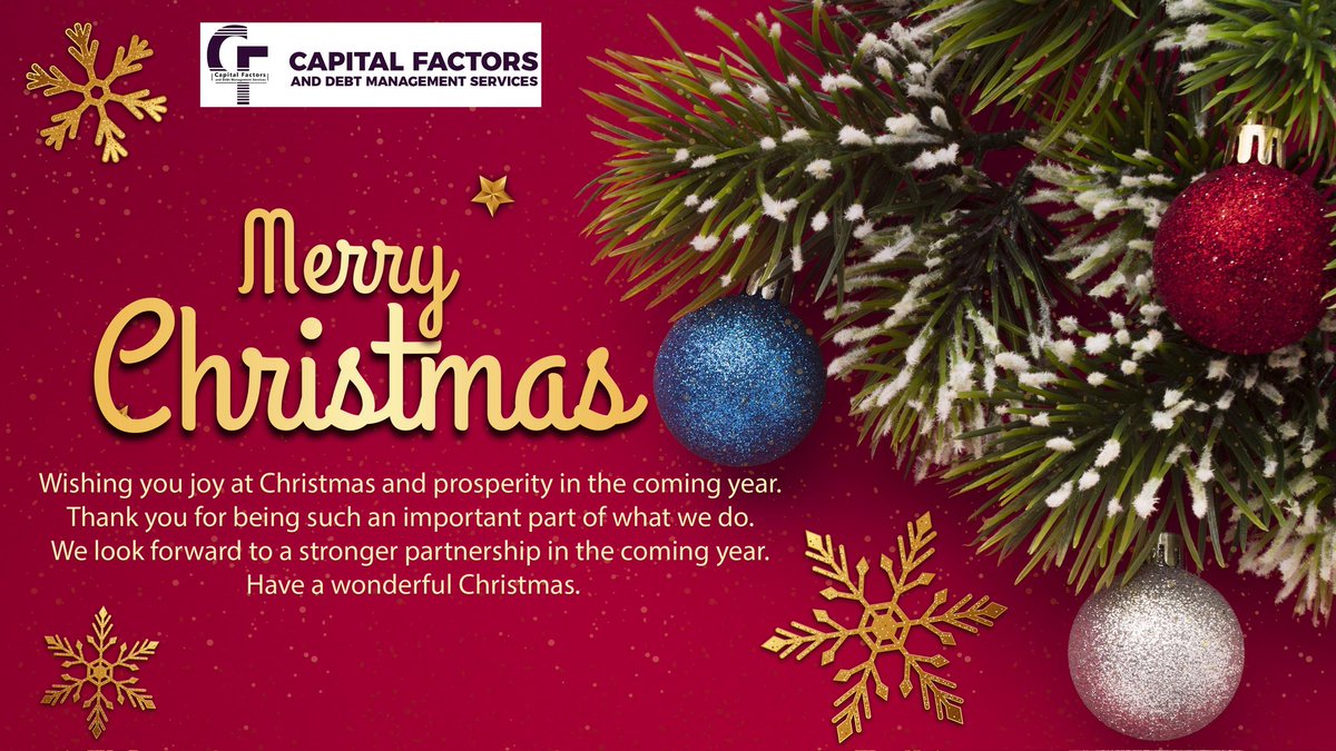 capitalfactors's tweet photo. Merry Christmas to all our cherished clients https://t.co/tZVyXLFsbf