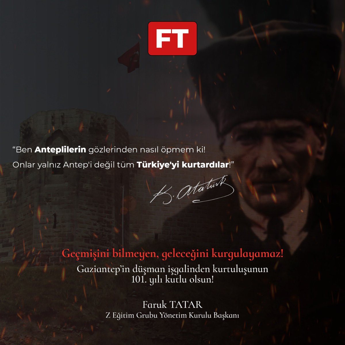 🇹🇷🇹🇷🇹🇷
11 ay 9 gün bağımsızlık için kendini savunabilmiş  6317 şehit veren Gaziantep'in 25 Aralık düşman işgalinden kurtuluşunun 101. yılında tüm şehitlerimizi gazilerimizi rahmetle ve minnetle anıyoruz.#25aralikgaziantepinkurtulusu