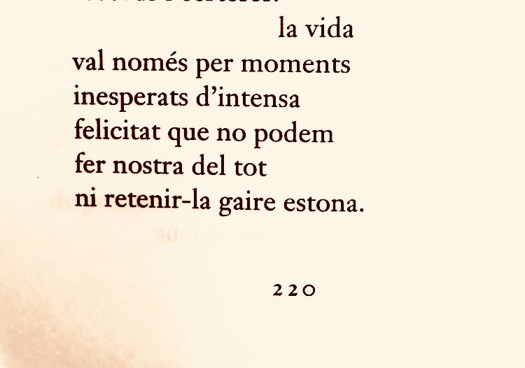 AlmelaVicent's tweet photo. Joan Vinyoli, Ara que és tard. https://t.co/aESOl1TuNR