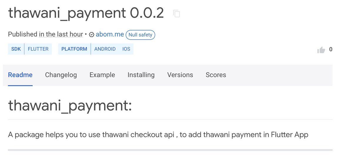 abom_me's tweet image. I Published a new flutter package , and it’s allowed you to add Thawani checkout to your Flutter App.
The Link: pub.dev/packages/thawa…
Special thanks for @_iKhalfan ,
For helping me with Thawani Document.