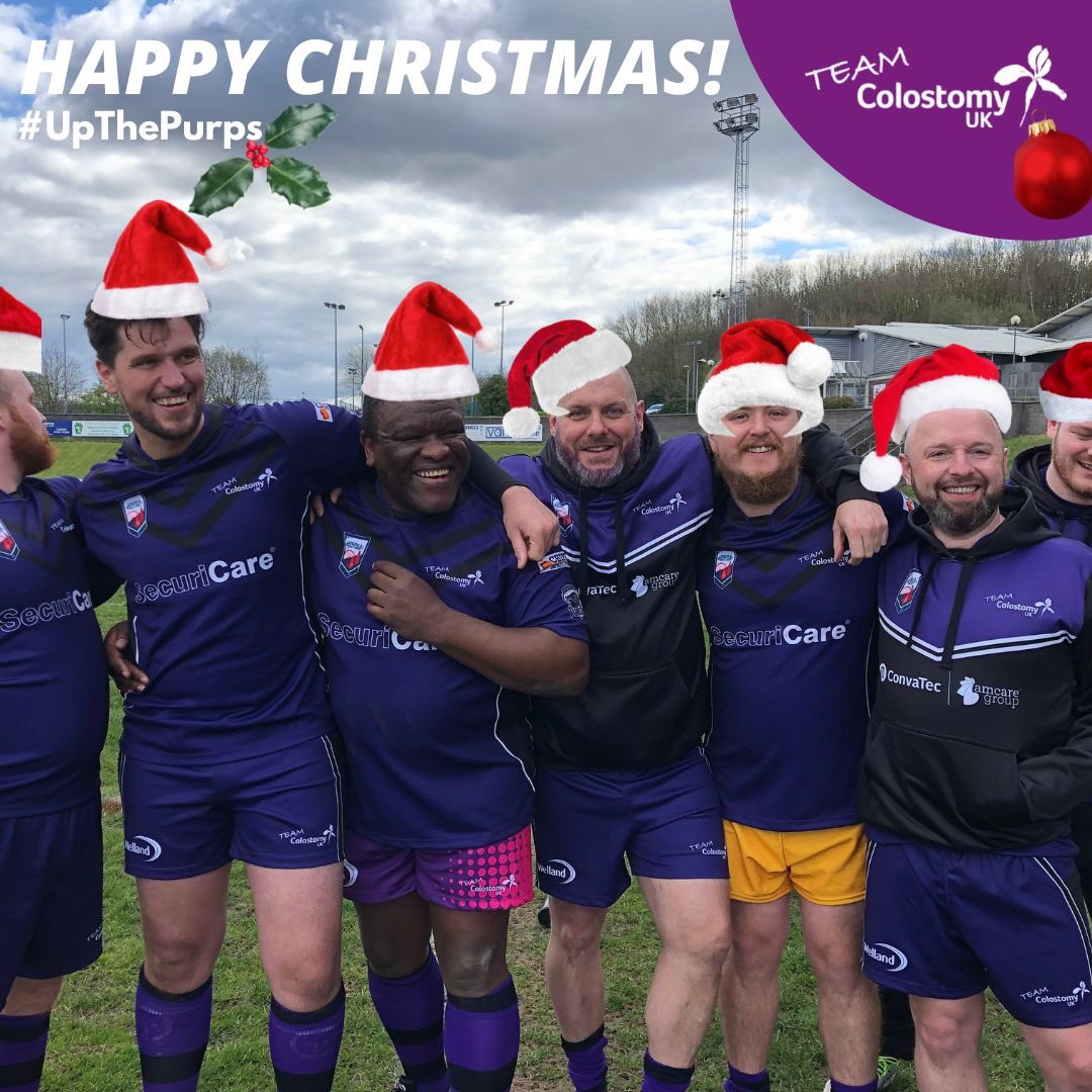 Wishing you a very Happy Christmas from everyone at Team Colostomy UK 🎄 Let’s hope Santa brings you all a #RugbyLeague ball for Christmas 🏉🎁#UpThePurps💜