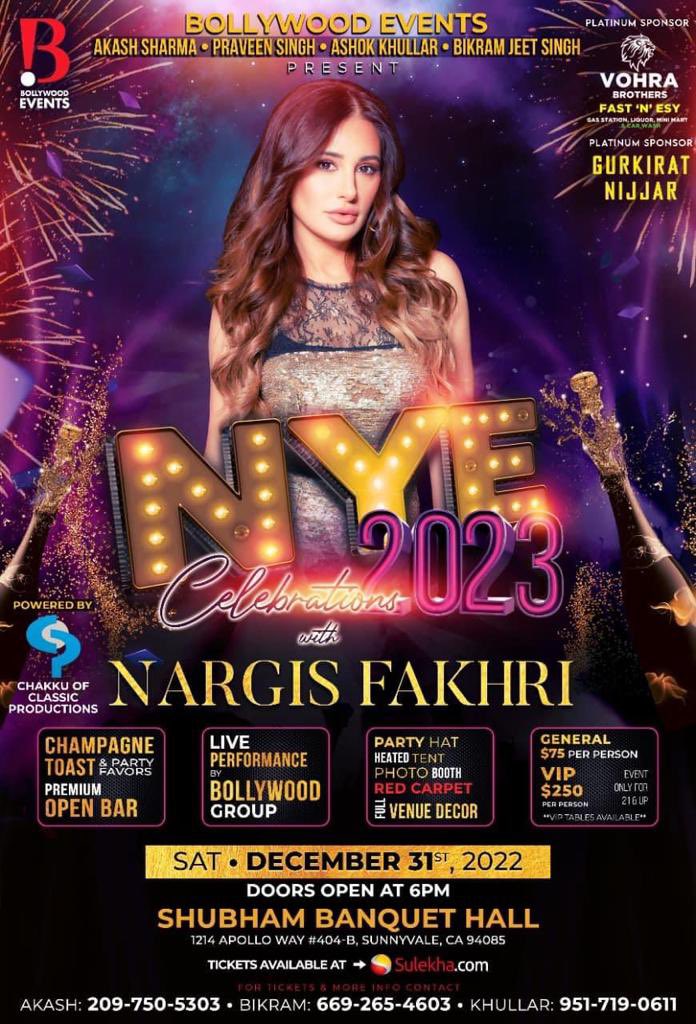 NargisFakhri's tweet image. Can’t wait to see all@of y’all in Sunnyvale, CA on Dec 31st ! Let’s bring in the New year together