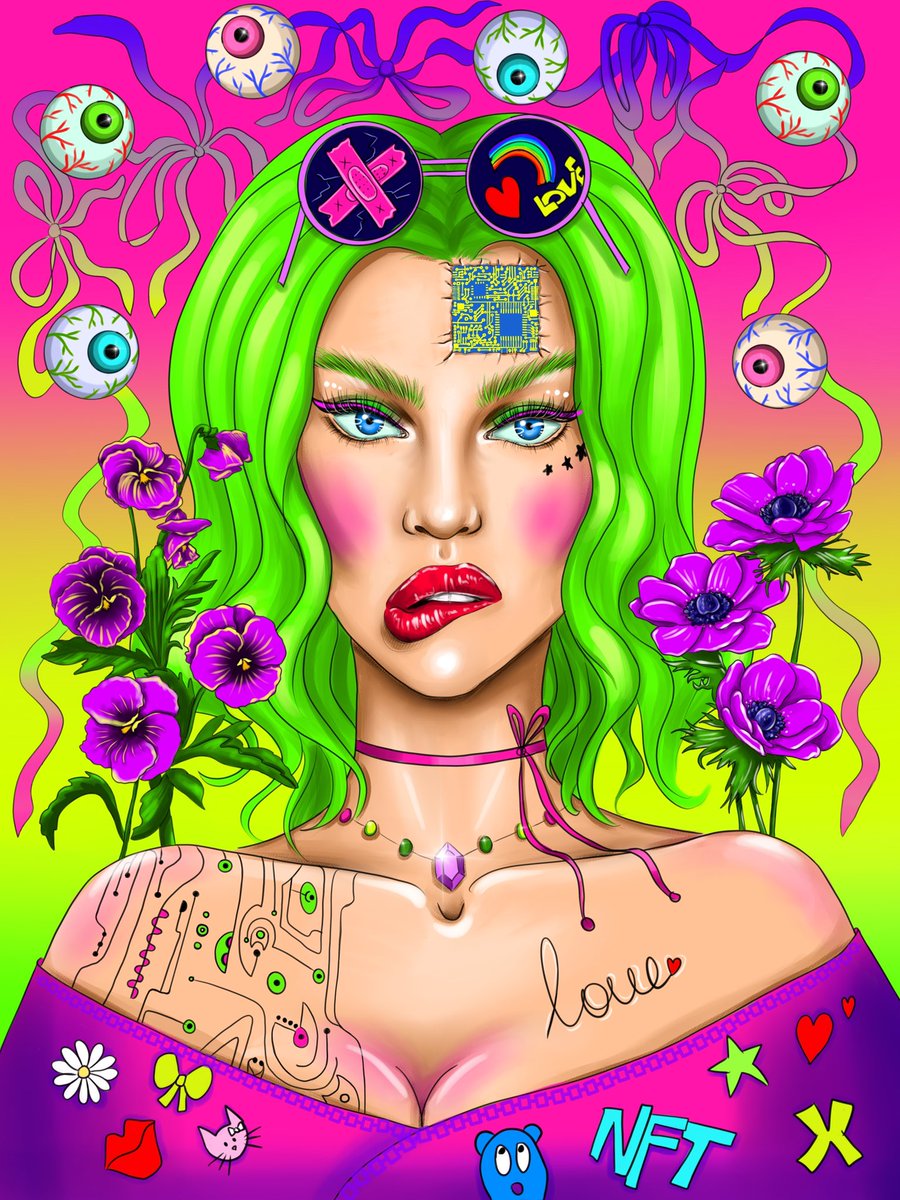 Solomea_NFT's tweet photo. GM #nffam
Merry Christmas ❤️🥰🎄
Chick Katty 💚
Reserve 0.07 $ETH
Crazy half-robot half-human Katty loves flowers and she can't stop buying seeds and growing them. Now she is thinking of buying something else...
https://t.co/hQC8UvG6CN
#nabu #gmart #NFTCommunity https://t.co/1x1dhZdJJF