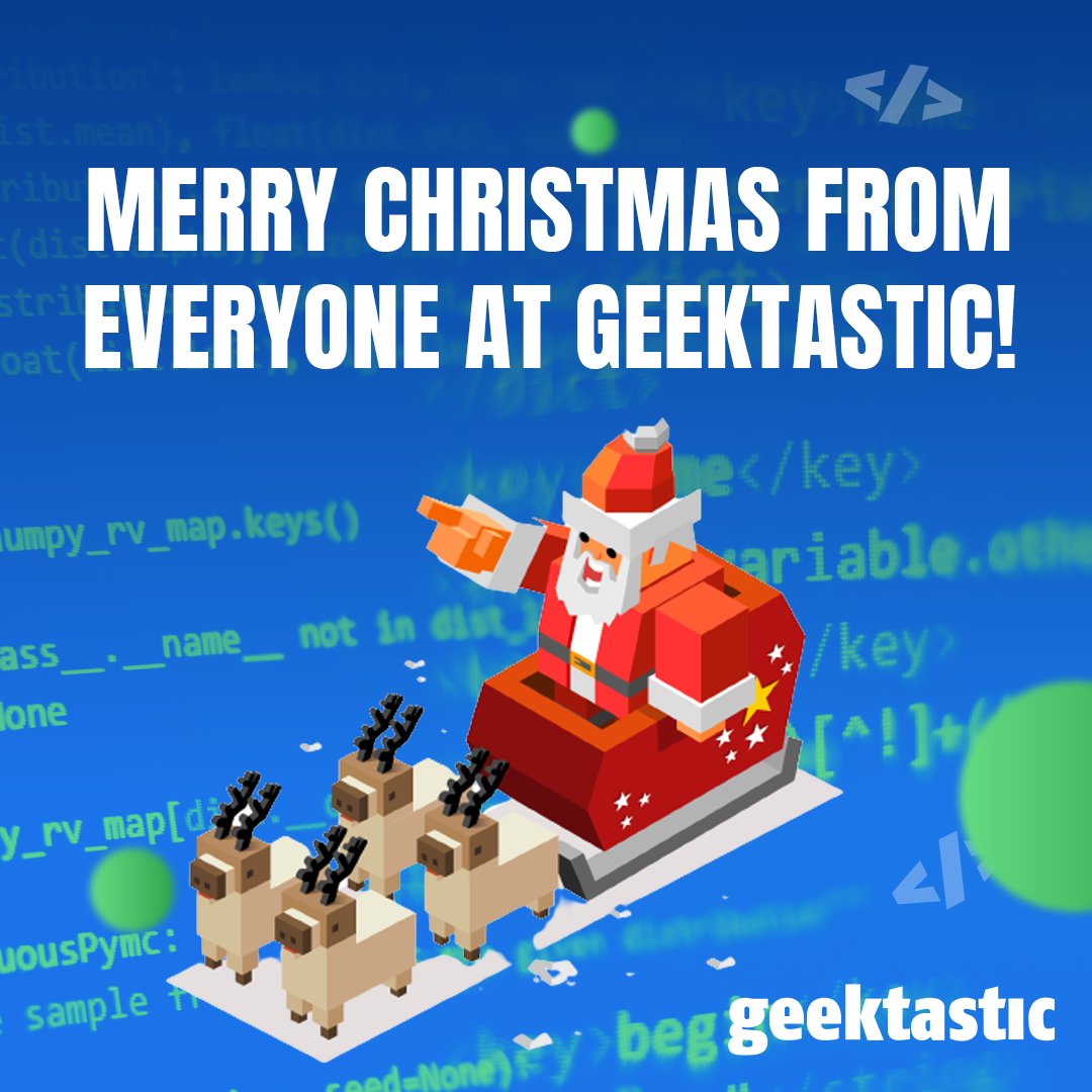 Geektastic_Code's tweet image. Wishing everyone a Merry Christmas from the team at Geektastic! May your days be filled with joy and laughter, and may the New Year bring success and growth for all. #MerryChristmas #Geektastic