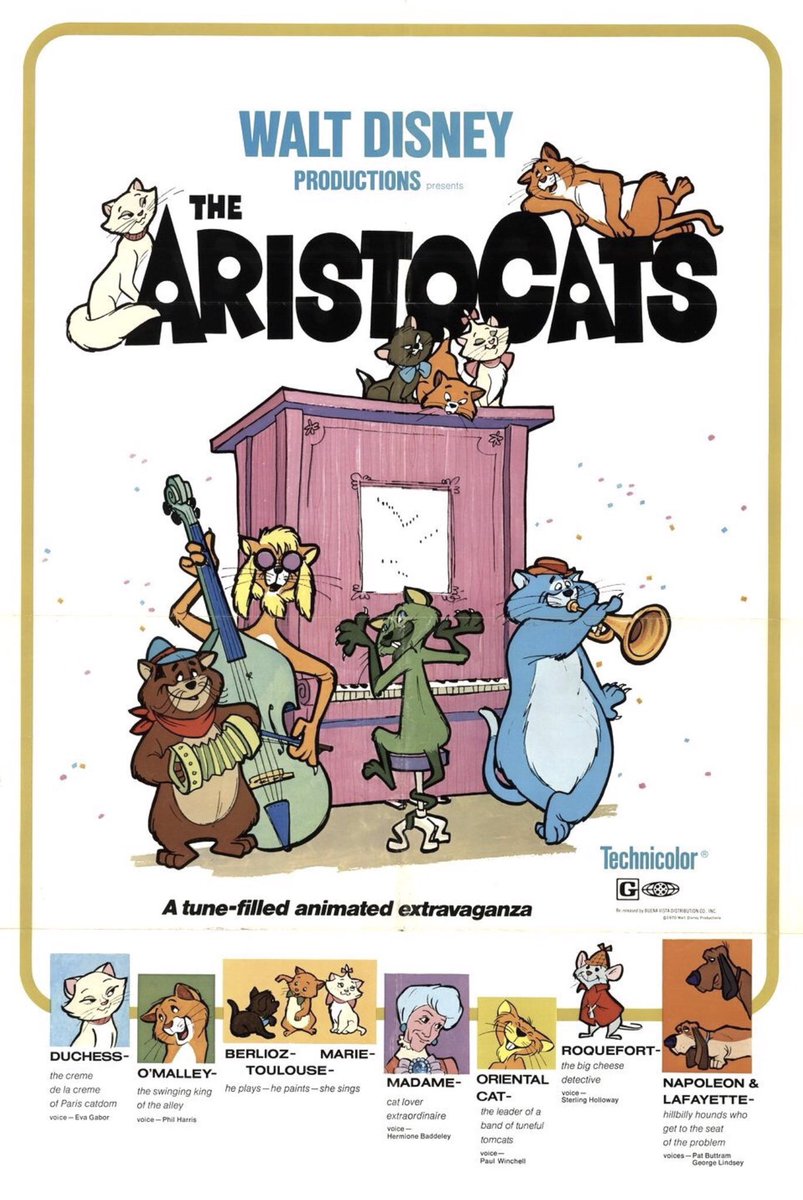 FilmNewsNos's tweet photo. 🎬MOVIE HISTORY: 52 years ago today, December 24, 1970, the movie ‘The Aristocats’ opened in theaters!
#EvaGabor #HermioneBaddeley #PhilHarris #DeanClark #SterlingHolloway #ScatmanCrothers #RoddyMaudeRoxby #Disney @Disney #WolfgangReitherman https://t.co/c8kgKms9pS