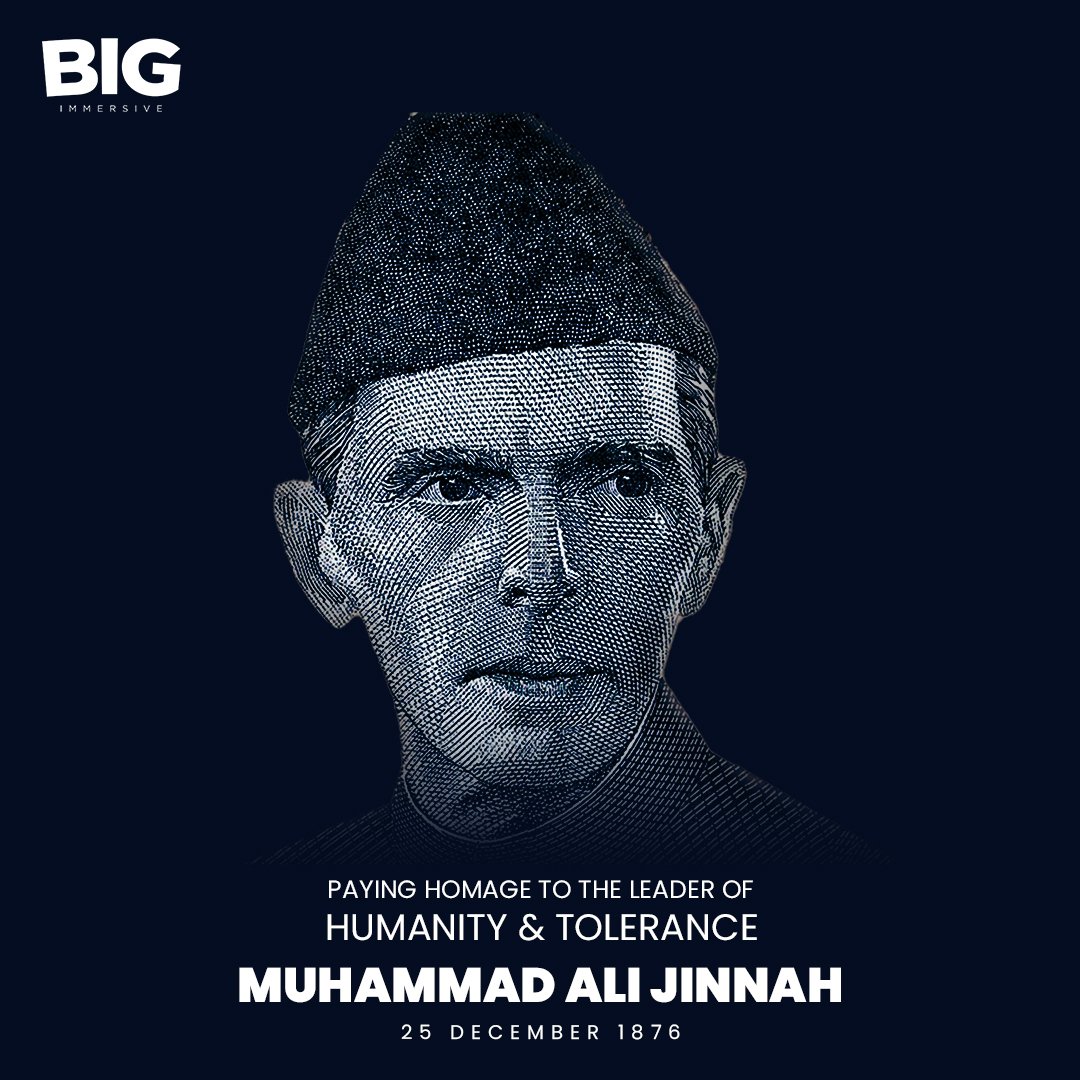 BigImmersive's tweet photo. “You are free; you are free to go to your temples, you are free to go to your mosques or to any other place of worship in this State of Pakistan." The words of one of the greatest leaders.

 Let's promise to continue to keep his legacy alive. 

#BigImmersive #QuaidDay https://t.co/YHHHjHNjY1
