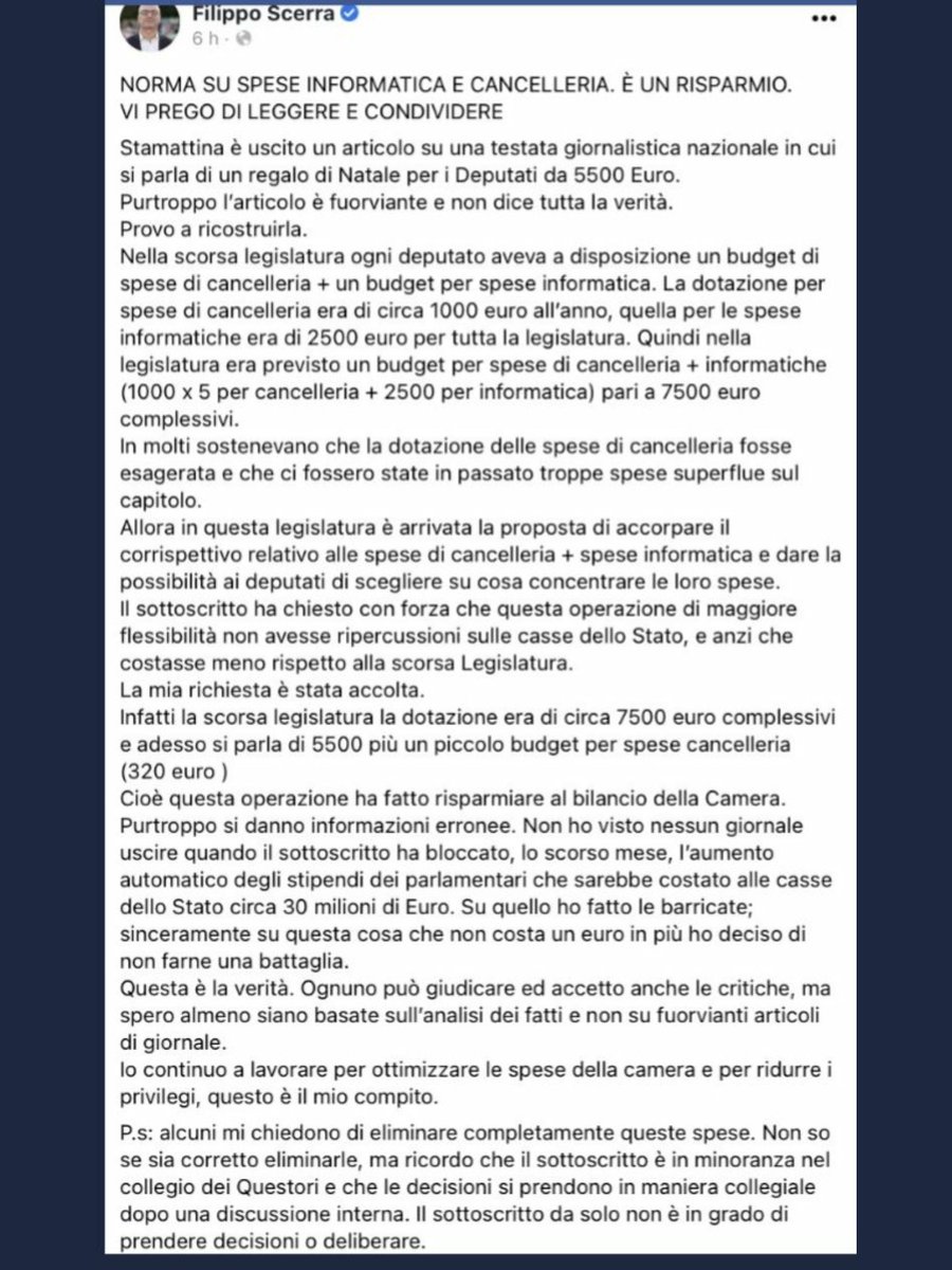 Metodo Conte.

🔴Il M5S vota per trasformare un rimborso cancelleria in 5.500€ cash.
🔵Scerra (M5S) ne è addirittura orgoglioso.
🟠Nasce malumore tra i cittadini.
🟤Don Bonus fa lo stupito (mentendo) e propone di devolvere l'importo.

MISERABILI