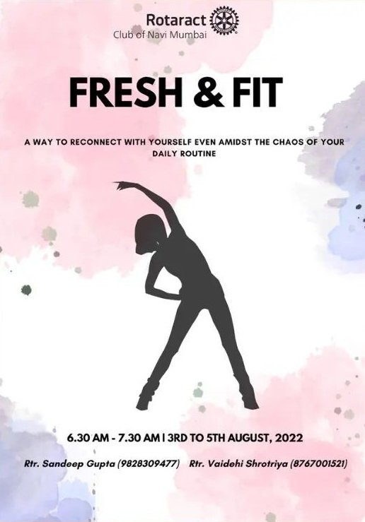 RACNAVIMUMBAI's tweet photo. 🏋️Fit and fresh🏋️

Waking up to working out every morning feels fit and fresh 💯

#vamos #rotaract #rotary #racnavimumbai #breakingstereotypes #excercise #workout #healthylife #fitandfresh https://t.co/v9jU8dwAoS