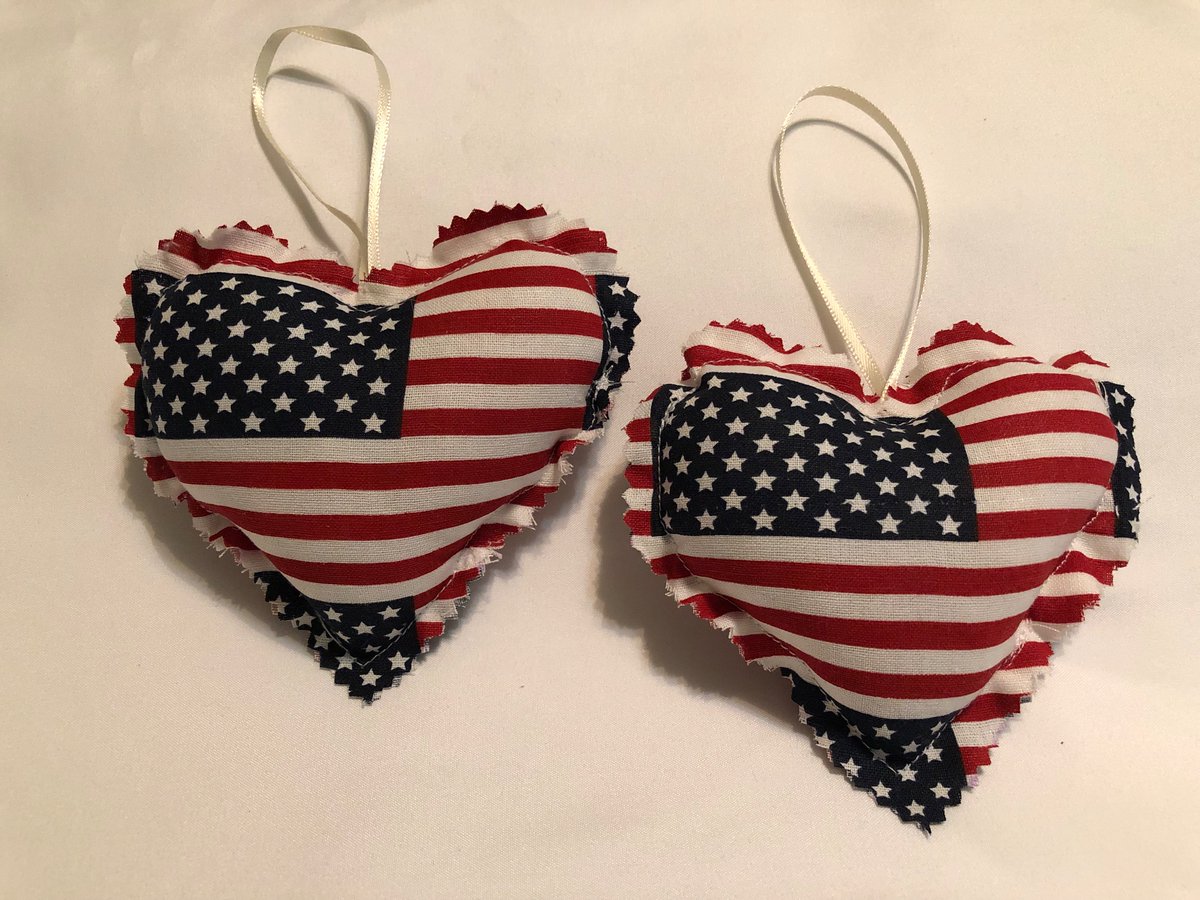 Heart ornaments sewn from a loved ones clothing ❤️