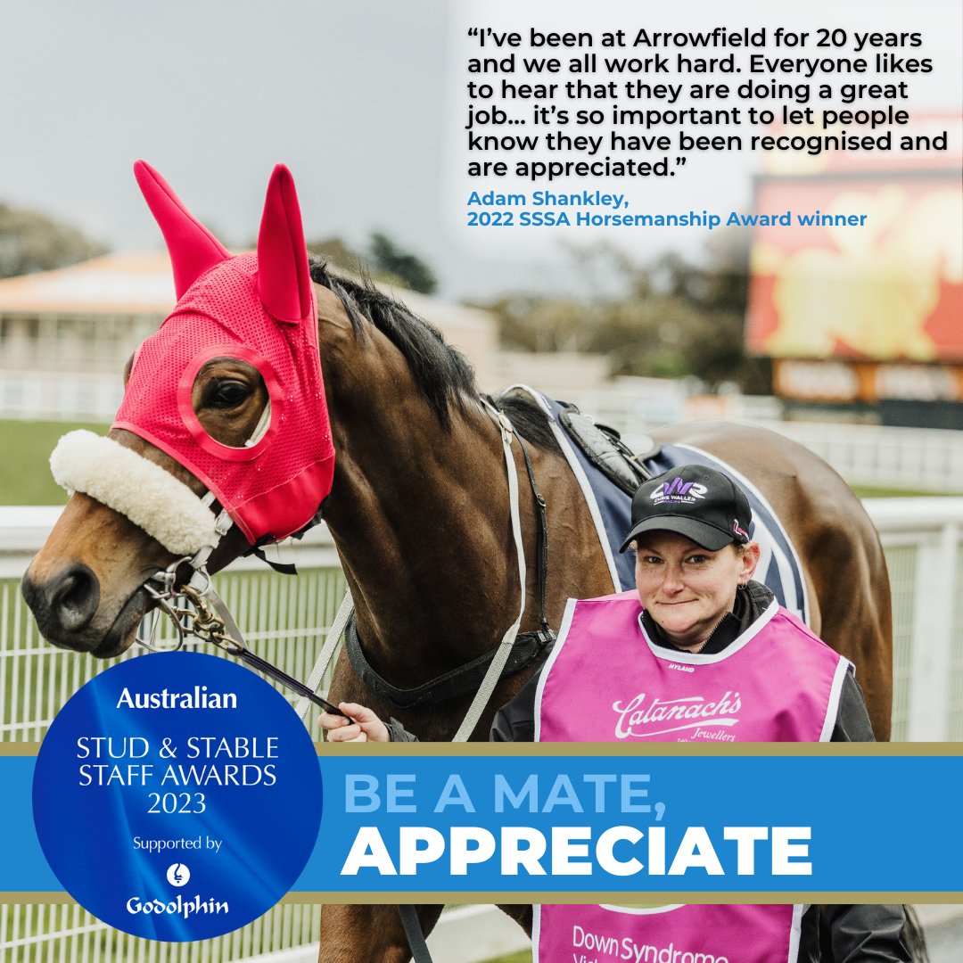 🇦🇺 Nominations are now officially open for the 2023 Australian Stud and Stable Staff Awards!

This is a fantastic opportunity to recognise the talent and commitment of the stud and stable staff who are at the heart of our sport 👇

Be a mate, nominate ➡ godolphin.to/SSSA2023