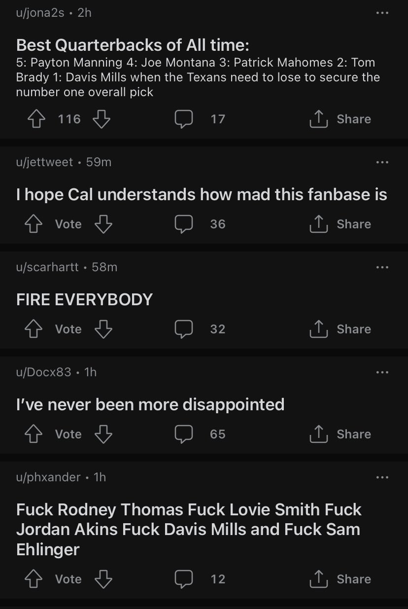 Barstool Sports on Twitter "Texans Reddit is going thru it https//t