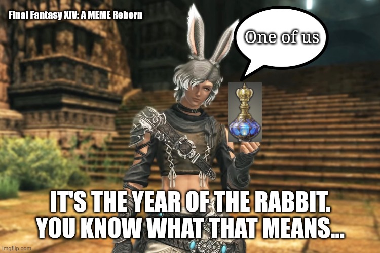 MemeFfxiv's tweet image. All the buns, Hun
~Daeris~
#FFXIV
#FinalFantasyXIV 
#YearOfTheRabbit 
#Viera
#BunnyBoy