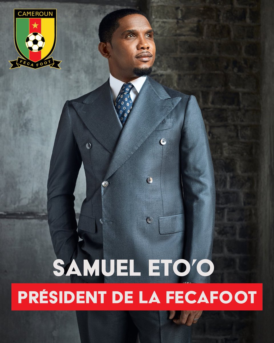 Samuelc15721685's tweet photo. I’ll be remembering today as one of the proudest moments of my life. I’m deeply grateful for to be elected as the new president of @FecafootOfficie. Every vote represents the energy and ambition of our football family to take our beloved sport to a level we’ve never seen before https://t.co/rxrGVYbs4L