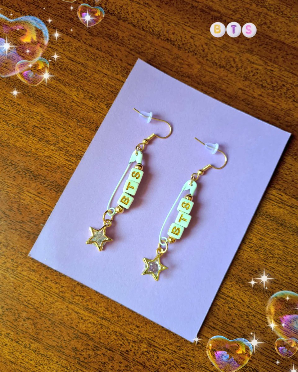 🌟 BTS Earrings 🌟

Handmade earrings inspired by BTS! 
How cute are they? 🥰✨

💌 order through DM on IG or link in bio 💌

#kpop #kpopportugal #kpopstore #kpopshop #smallbusiness #bts #army #bangtansonyeondan #jungkook #taehyung #jimin #kimnamjoon #minyoongi #jhope #kimseokjin