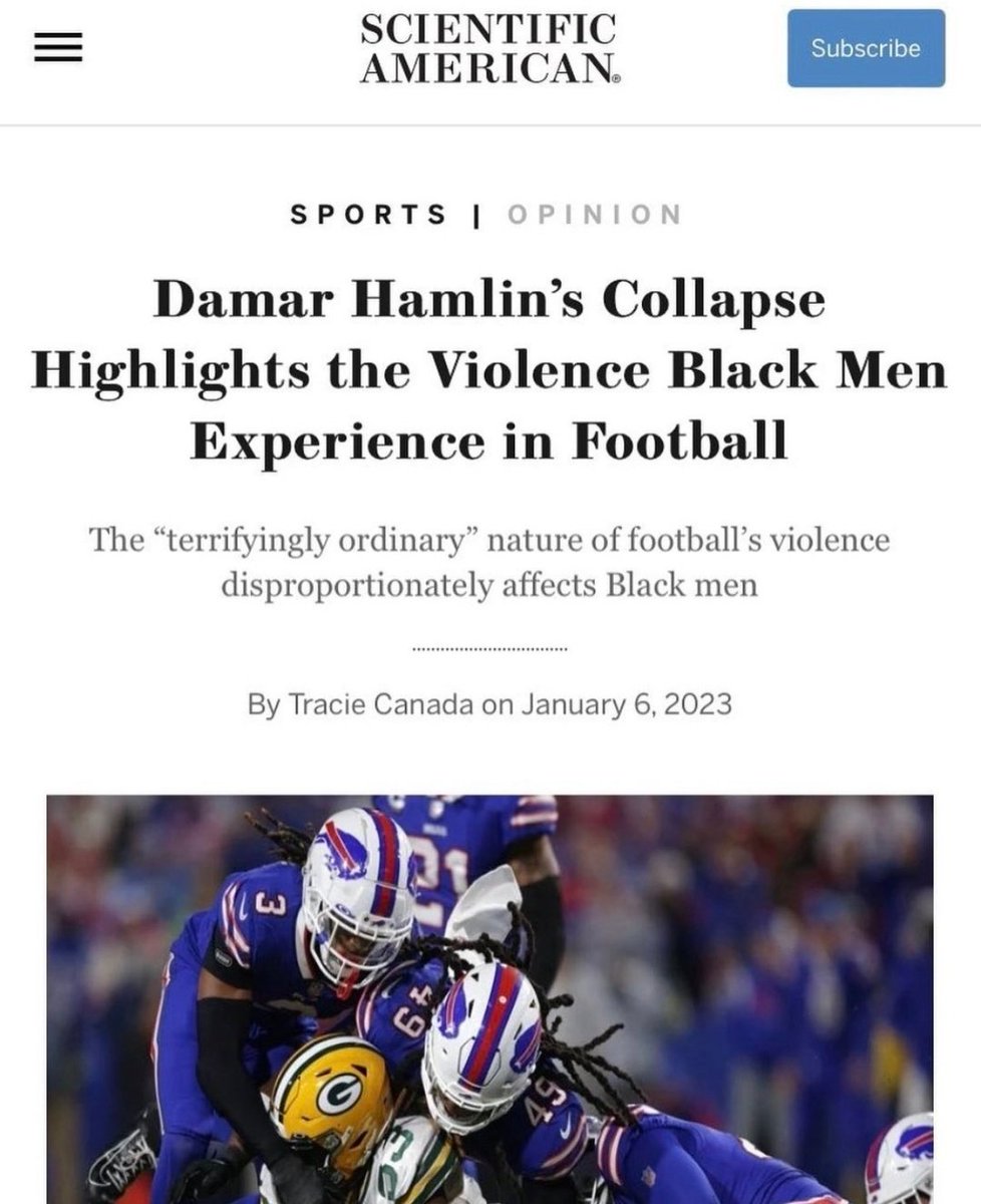 The way Black football players are subjected to routine violence on the field is unforgivable. We cannot allow it to continue. Join me in demanding that the NFL stop using Black players.