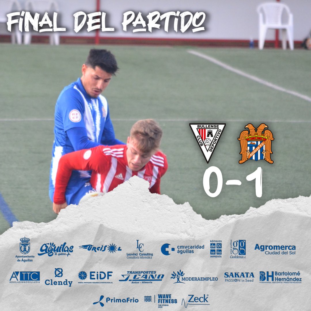 <a href="/treceraG13/">Trecera.com ⚽️</a> 
Cambio de líder 
El <a href="/aguilas_fc/">Águilas F.C.</a> se coloca líder de grupo gracias a un gol de <a href="/Gongora_3/">Juan Francisco Gongora</a> de penalti. 
El equipo de Sebas López gana 0-1 al <a href="/bullense1931/">CLUB DEPORTIVO BULLENSE</a> y aprovecha el pinchazo de @fclaunionatl que empató 1-1 ante <a href="/UCAMMurciaCF/">UCAM Murcia CF</a> B.
Buigues salvó los "muebles".