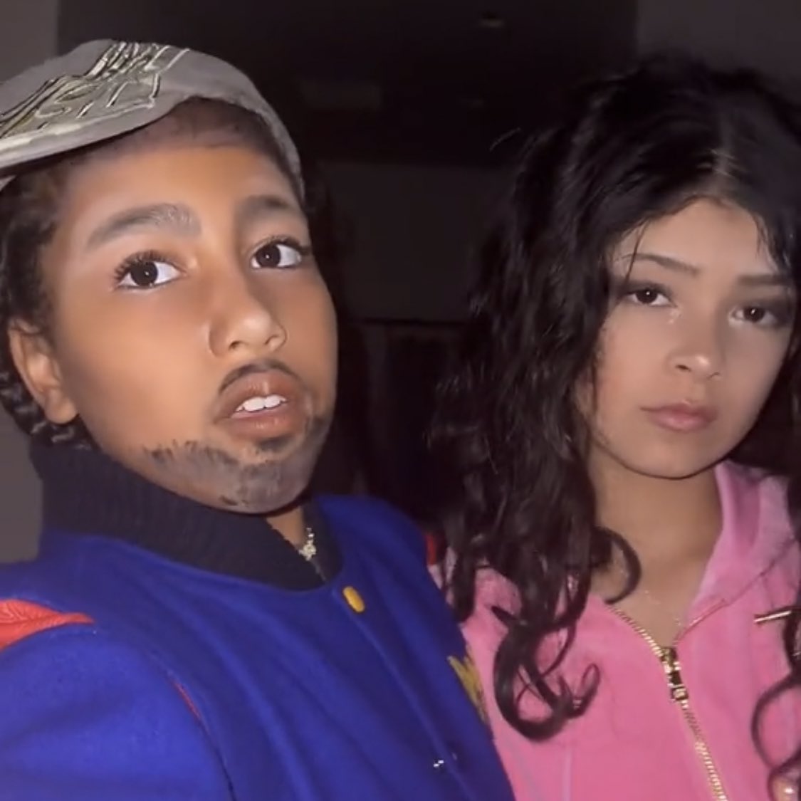 DailyLoud's tweet photo. North West dressed up as Kanye again and got her friend to dress up as Kim 😂 https://t.co/GhL0QhU1A1
