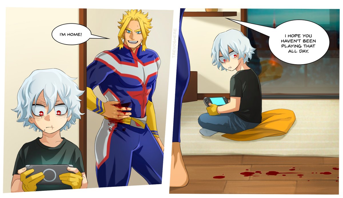 mheerdraws open) on Twitter "RT Trevoshere All Might adopts Tenko AU they end