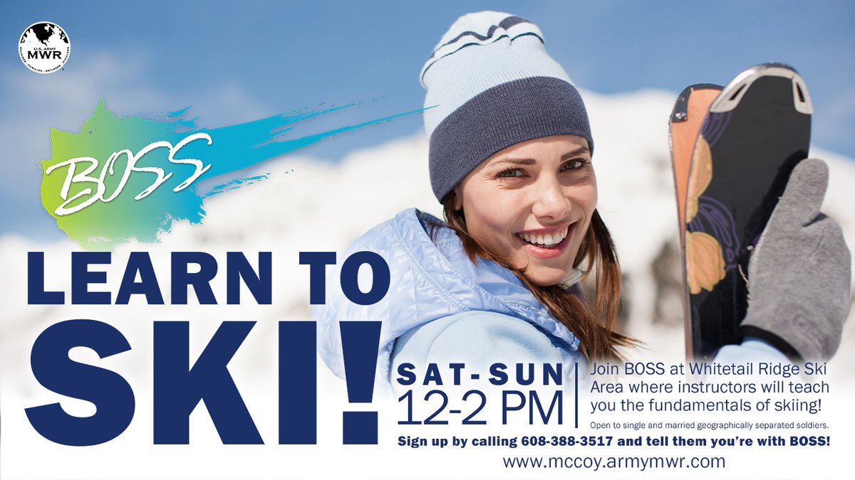 FortMcCoyMWR's tweet image. Single troops &amp;amp; married soldiers who are geographically separated can learn to ski at Whitetail Ridge. Call 608-388-3517 to schedule a complimentary lesson. #FortMcCoyMWR @USAGMcCoy @86thD @181MFTB @88RDBlueDevils #WhitetailRidge @armyodr @USArmyReserve #LearnToSki #ArmyStrong