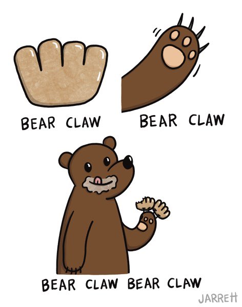 Eating a bear claw with your bear claws means your paws won’t get sticky! 🐻🍯 🎨: @Jarrett_Lerner Subscribe at sundayhaha.com !