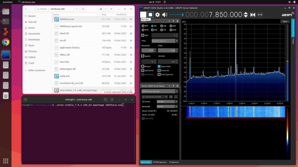 ElbaSatGuy's tweet image. Easy #SDRsharp on #Ubuntu 22.04

Get current SDR# from airspy.com/download and unzip

Get a Wine 7.0 AppImage github.com/mmtrt/WINE_App… and save to sdrsharp-x86 directory

sudo apt install libfuse*
sudo chmod a+x *Image

./wine-stable_7.0.1-x86_64.AppImage SDRSharp.exe