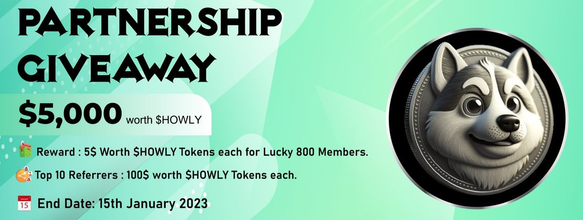 AirdropHorizon's tweet image. 🪂 Airdrop: Howly Finance
💰 Reward: $5 in $HOWLY
👨‍👨‍👦‍👦 Referral: $100 in $HOWLY
📨 Distribution Date: After TGE
🏆 Winners: 800 Random &amp;amp; Top 10

🤖 Airdrop Bot: t.me/HowlyFinanceGi…
🌐 Details: t.me/AirdropHorizon…

#HOWLY #Airdrop #Airdrops #Giveaway #SolanaAirdrops #Solana