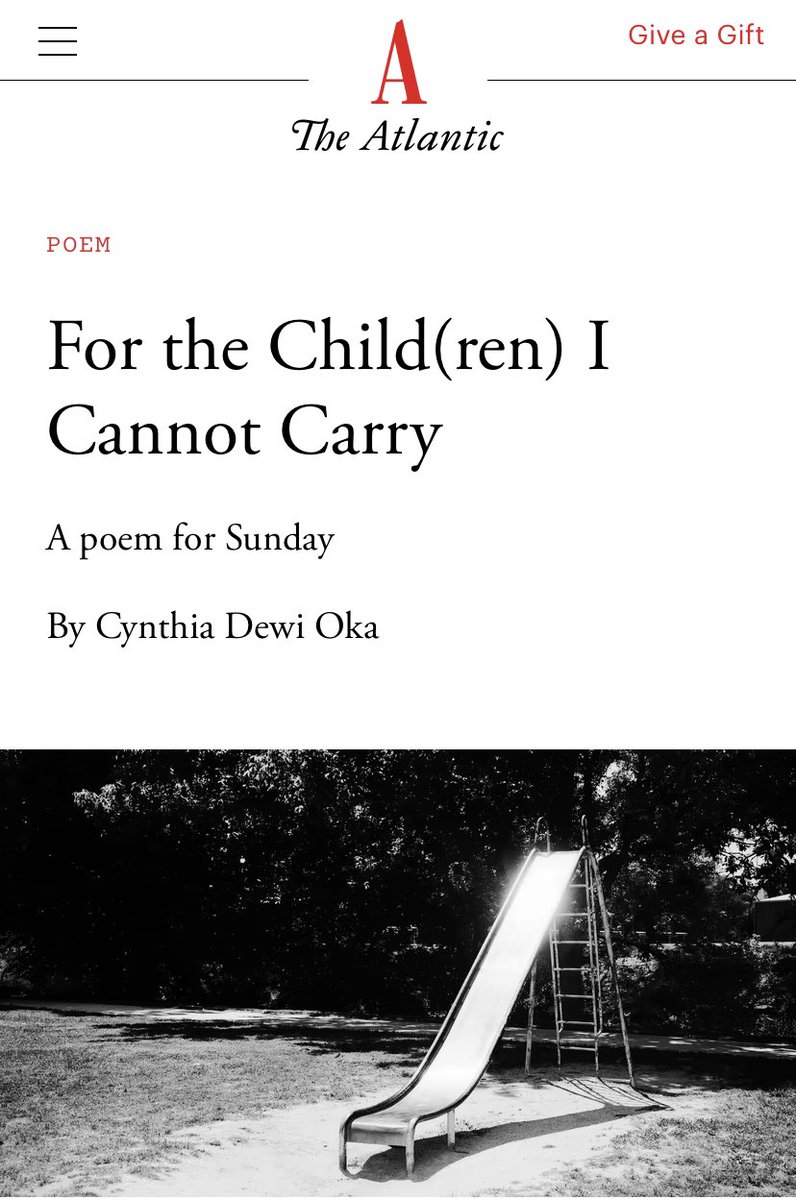 freedewi's tweet photo. I have a new poem in the @TheAtlantic. Thank you @fhill_official for giving her a home. I hope you’ll take a moment to read it. Sending much love to all who’s known this peculiar kind of loss. 

Read at https://t.co/c2euB1BpMw https://t.co/KlqHHnQ6Sh