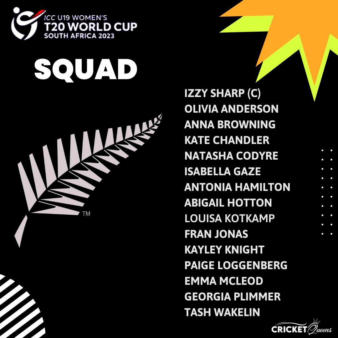 ICC Women's U-19 T20 World Cup - 🇳🇿

#U19CWC | @WHITE_FERNS | #TeamNewZealand