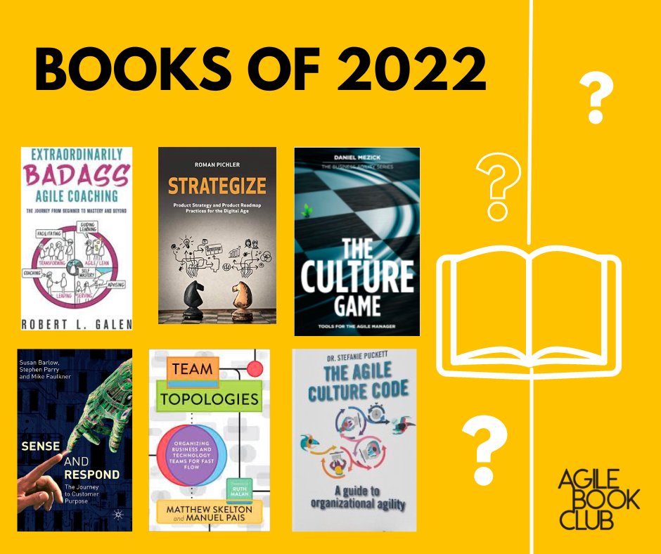 AgileClub's tweet photo. How was your reading year?

We reviewed 6 wonderful books and met 6 new authors: Bob Galen, @romanpichler, @DanielMezick, @LeanVoices, @TeamTopologies, @die_Gedanken   

Thank you everyone for being with us in 2022!

🎧 Listen to all the episodes: https://t.co/jwu3b9SirZ https://t.co/0VpeHRmU9A