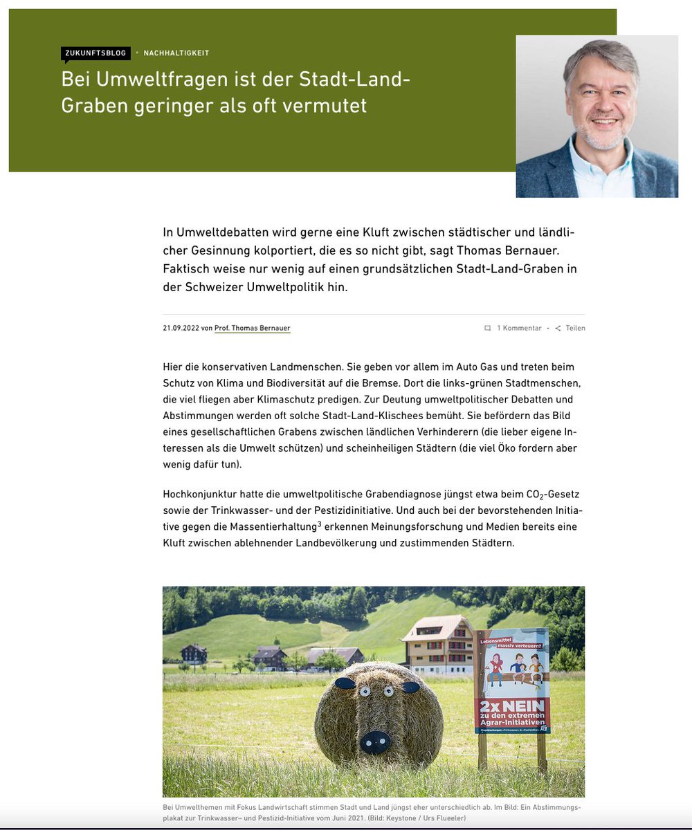 Gibt es den Stadt-Land-Graben in der Schweiz? Sehr lesenswerter #ETHGlobe und <a href="/ETHZukunftsblog/">ETH-Zukunftsblog</a> Artikel von <a href="/bernauereth/">Thomas Bernauer</a>!

Article in english: ethz.ch/en/news-and-ev…