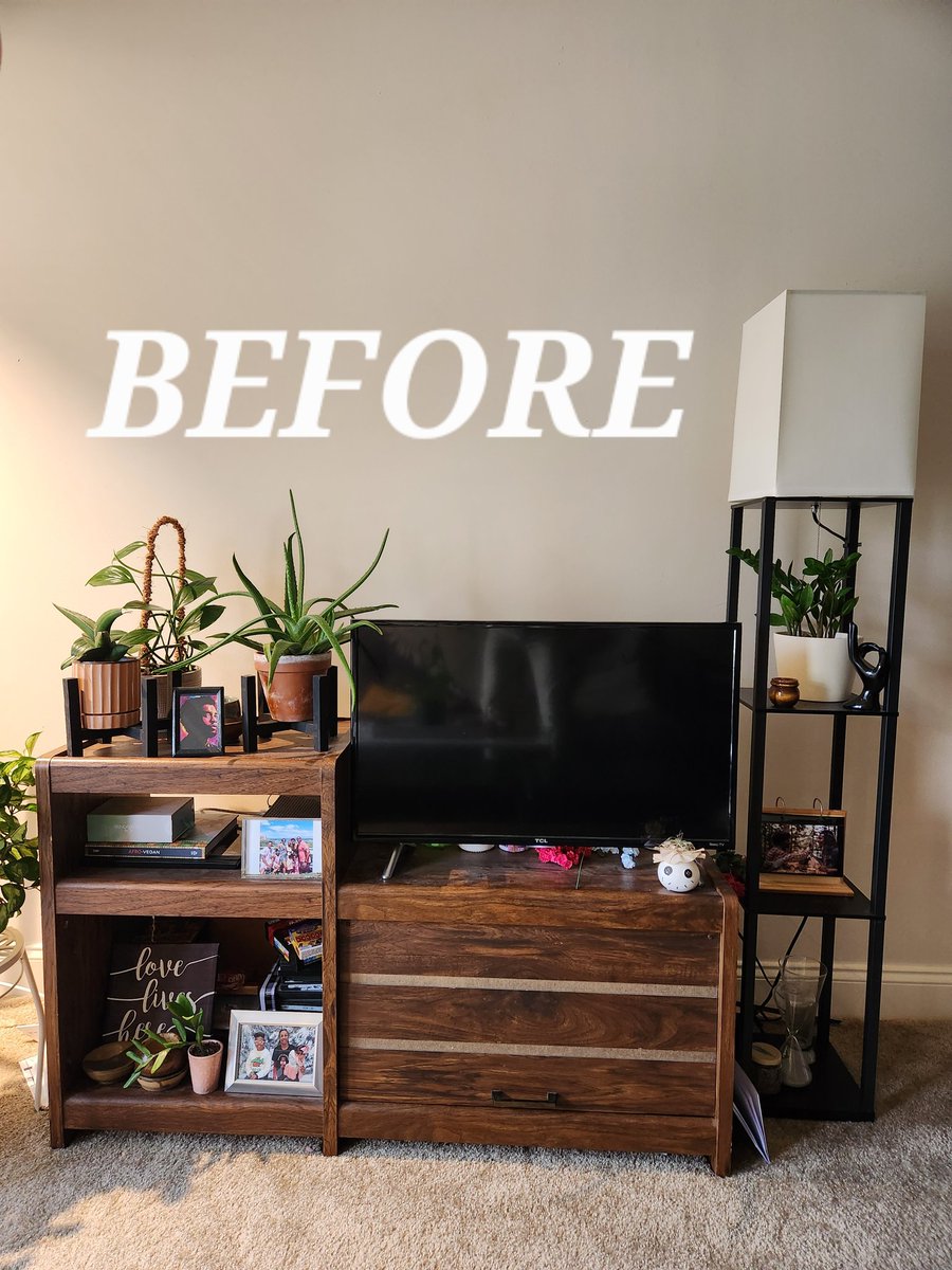 DAYDAYTUPAC's tweet image. So I made a TV stand for our living room. Most attractive build I've done so far!

#diyfurniture #interiordesign #plantstyling #interiordecor