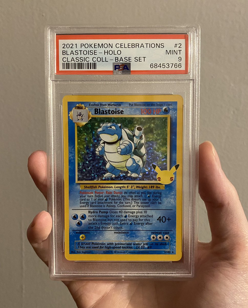 RT and follow @PokeTCGiveaways for a chance to win this PSA 9 Blastoise 💧 Winner drawn on 22nd January! 🗓 #PokemonTCG #PokemonGiveaway