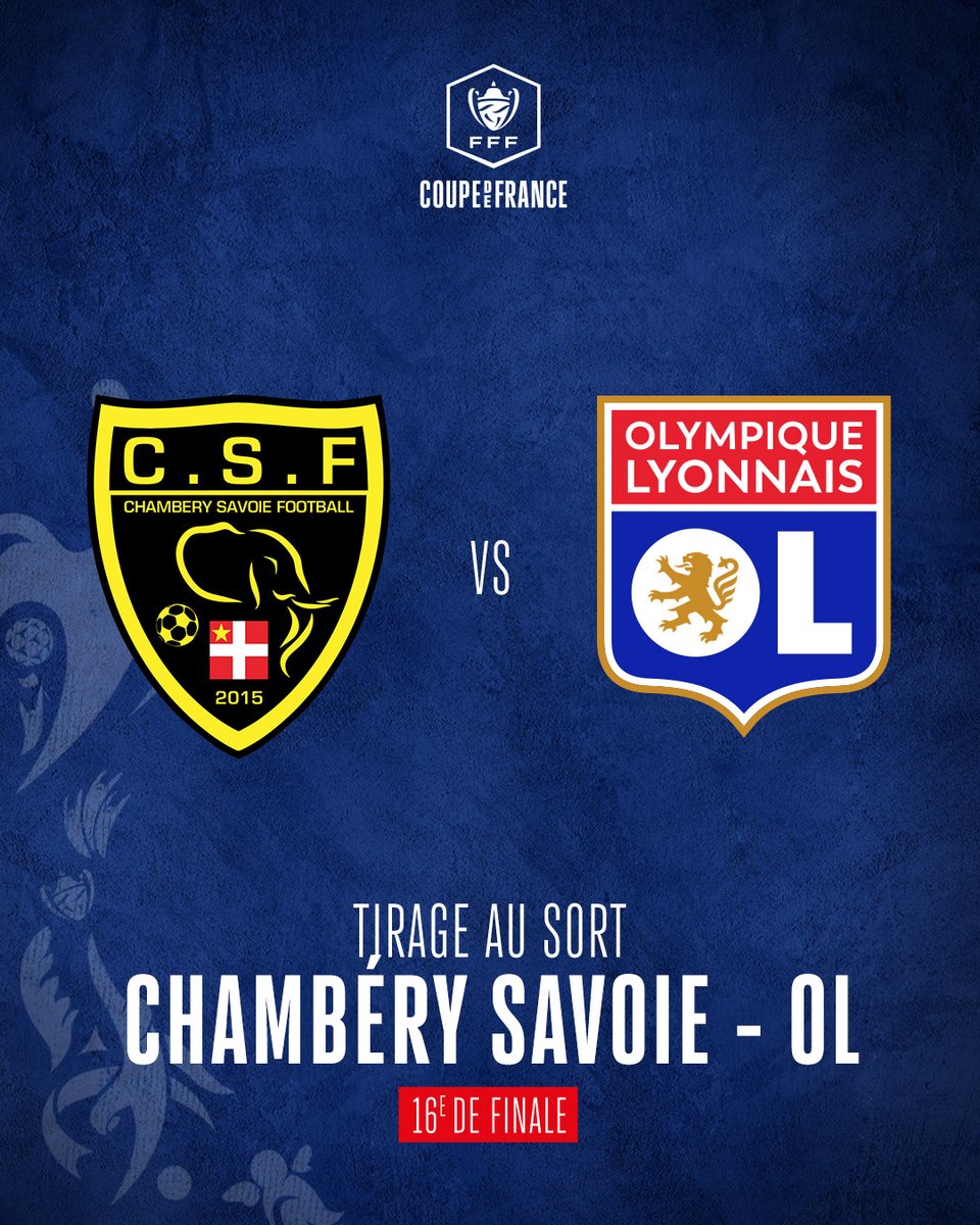 🏆 Notre équipe ira sur le terrain de Chambéry Savoie Football en 16e de finale de la #CoupedeFrance.  

📆 Le match aura lieu le WE du 21-22 janvier.