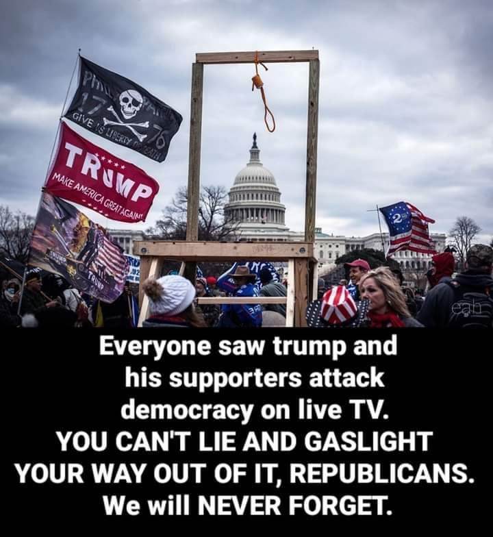 WE will NEVER FORGIVE Republicans fro THIS !
Follow Me, I'll follow you back if you're a Democrat
#BlueIn22 #TrumpForPrison #Resist #BlueWave #BlueCrew #DefendOurDemocracy #FollowBack #BlueStorm #VoteBlue2022 #VoteBlueNomatterWho #TrumpMeltdown #TrumpIsATrator #TrumpIsGoingToJail