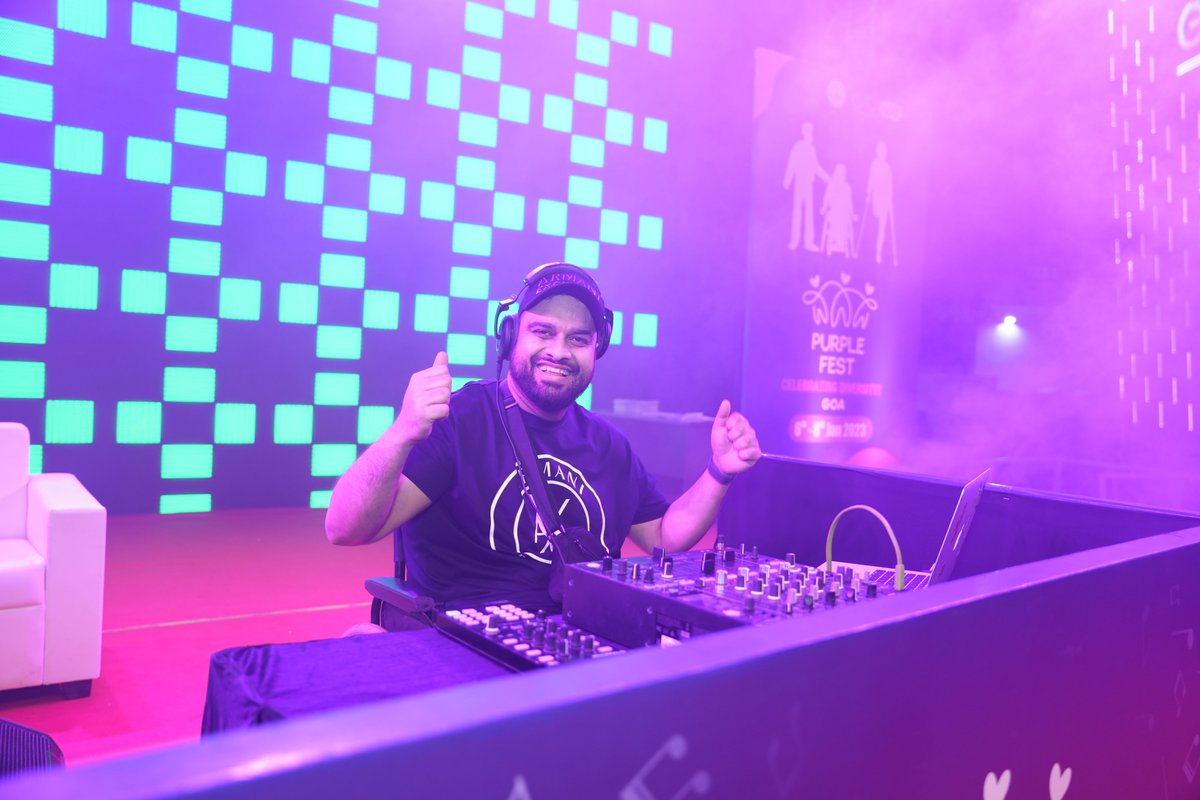 purplefestgoa's tweet photo. Ending the Purple Fest Goa 2023 with a musical night. Thanks for an amazing performance, @djaamish. Your talent on the decks truly moved everyone and definitely helped wrap this initiative with the right energy. 

#PurpleFestGoa https://t.co/eMjUFaavPP