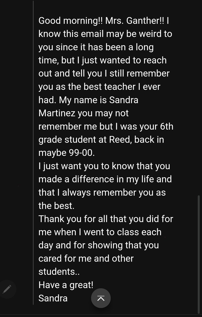 igcarter2010's tweet photo. This touched my heart today! My student from over 20 years ago found me. It is just what I needed to be ready for "GO TIME!" 💙🧡
#educatorsmatter #theyneverforget https://t.co/V9AEXYMi3R