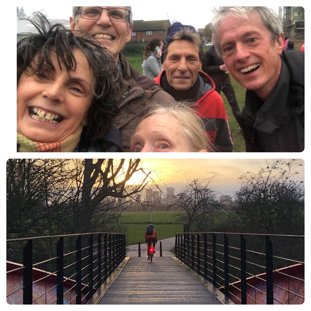 On leave this week 😃 bit tired recovering from lurgy but 2x 5km chatty runs including a windy very muddy ⁦@wansteadparkrun⁩ 2 lovely walks with lunch 😉 (10 mile total) a 🏊🏼‍♀️ and a few cycle miles getting there  across #HackneyMarshes! #NHS1000miles
