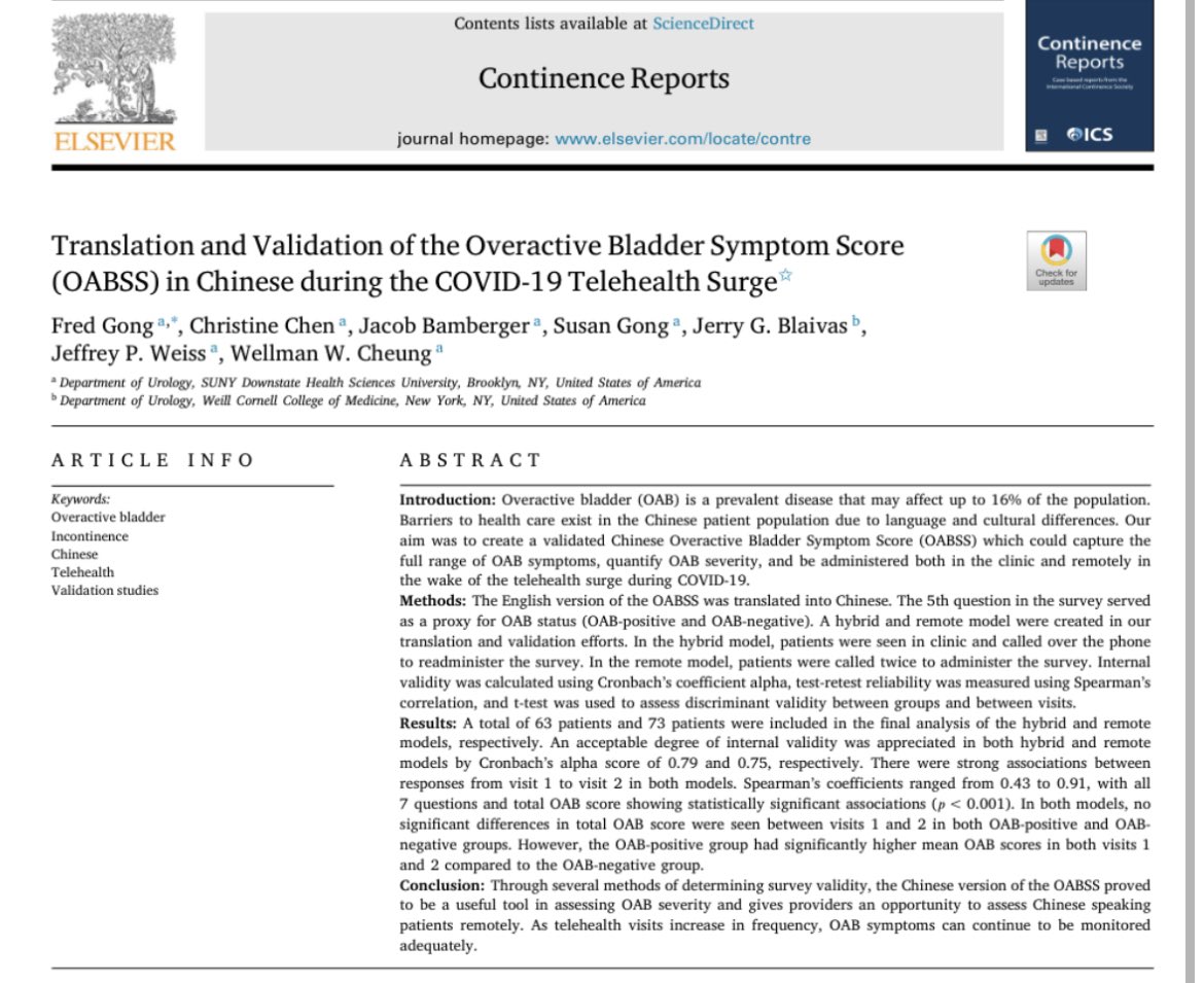 Continence Reports Journal tweet media