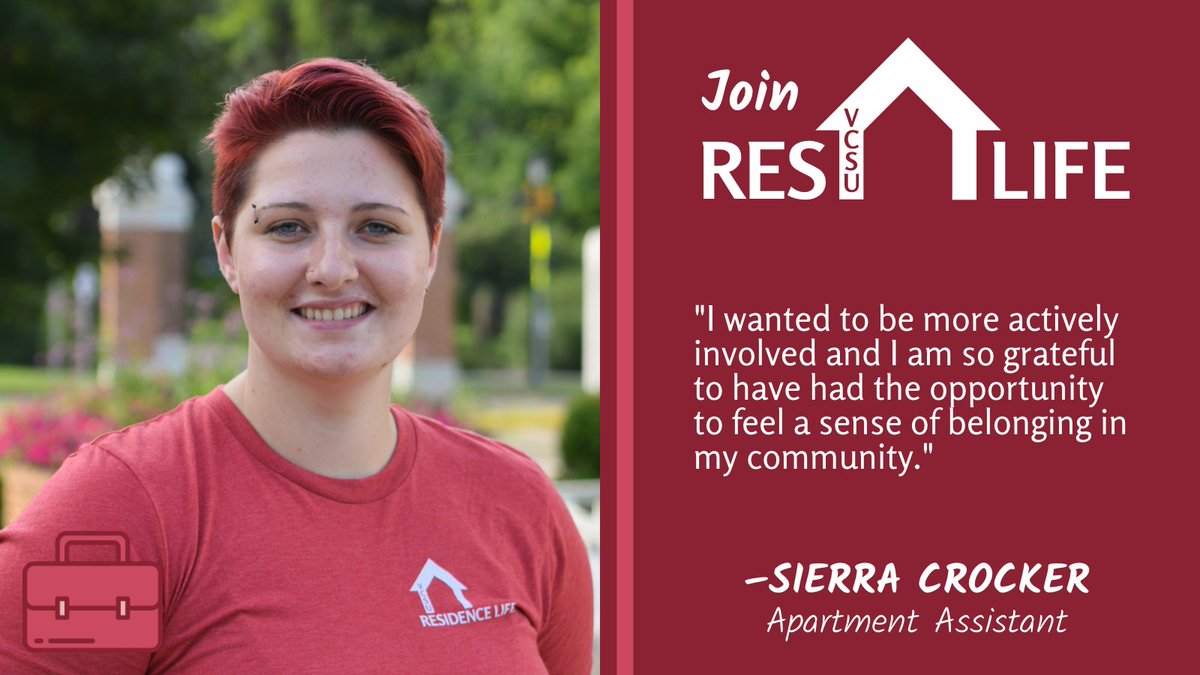 VCSUResLife's tweet photo. Sierra decided to #JoinResLife — will you?
#VCSUResLife #ResLife #ResidentAssistant
#AssistantHallDirector #Hiring #OnCampusJobs https://t.co/KplvQ6p5HZ