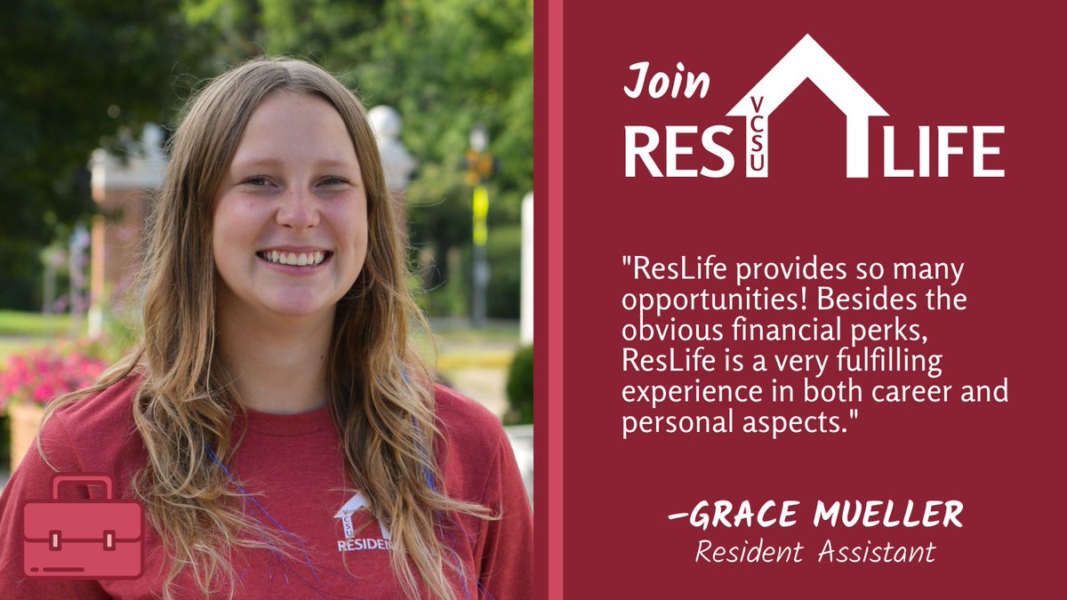 VCSUResLife's tweet photo. Grace decided to #JoinResLife — will you?
#VCSUResLife #ResLife #ResidentAssistant
#AssistantHallDirector #Hiring #OnCampusJobs https://t.co/cKxocPV6ps